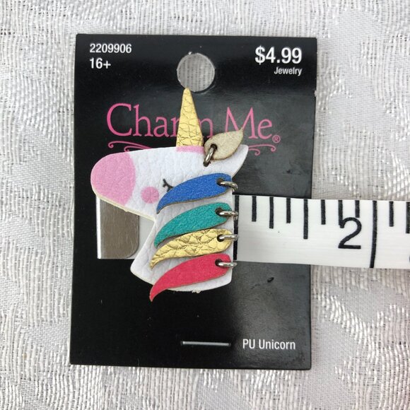 Tyler Rodan Round Navy Blue Faux Leather Zippered Coin Pouch with Unicorn Charm - Picture 15 of 15